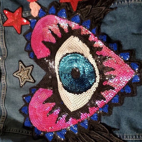 Heart/Eye Jean Jacket - Picture 7 of 7